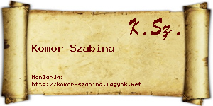 Komor Szabina névjegykártya